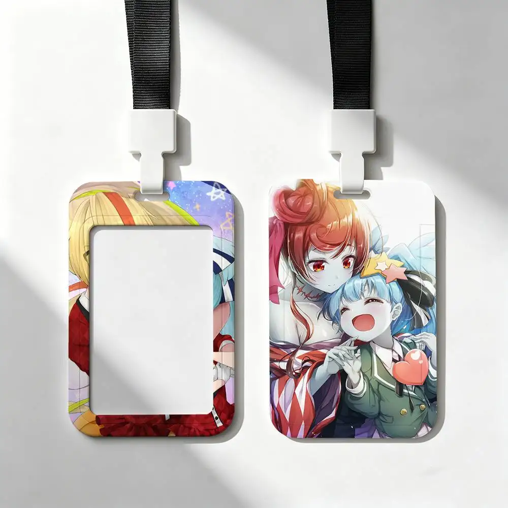 Kawaii Z-Zombie Land Saga Card Holder Neck Strap Pendant Door Badge Holder Lanyards Keychain Work Credential Case Gift