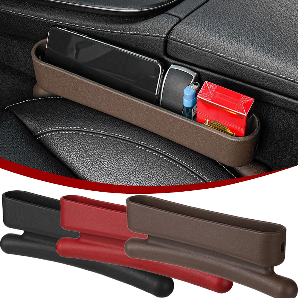 

1/2pcs Car Seat Gap Filler Storage Box Between Seats Console Organizer Bag Card Phone Stowing Tidying Pocket with Charger Hole