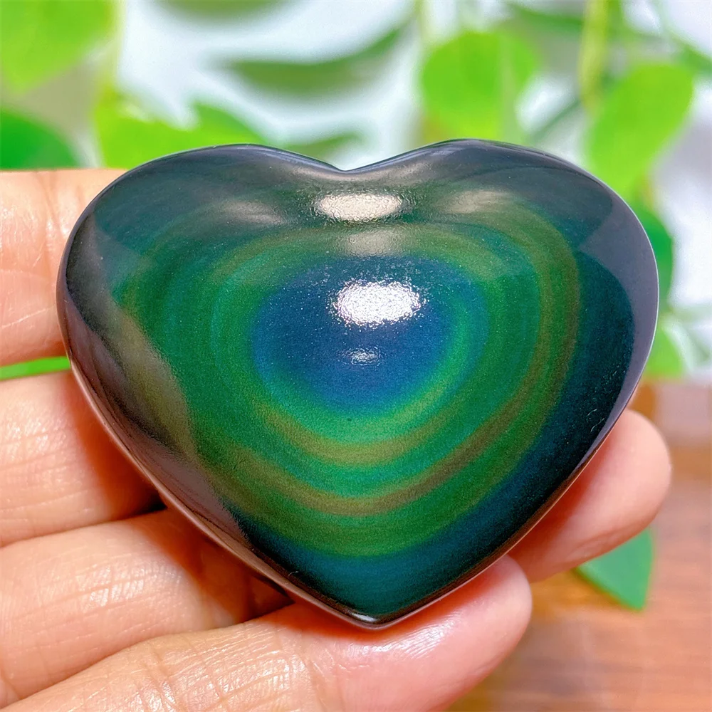 Rainbow Obsidian Heart Crystal Natural Quartz Stone Home Decoration Minerals Reiki Craft Gifts Energy Healing Spiritual Love