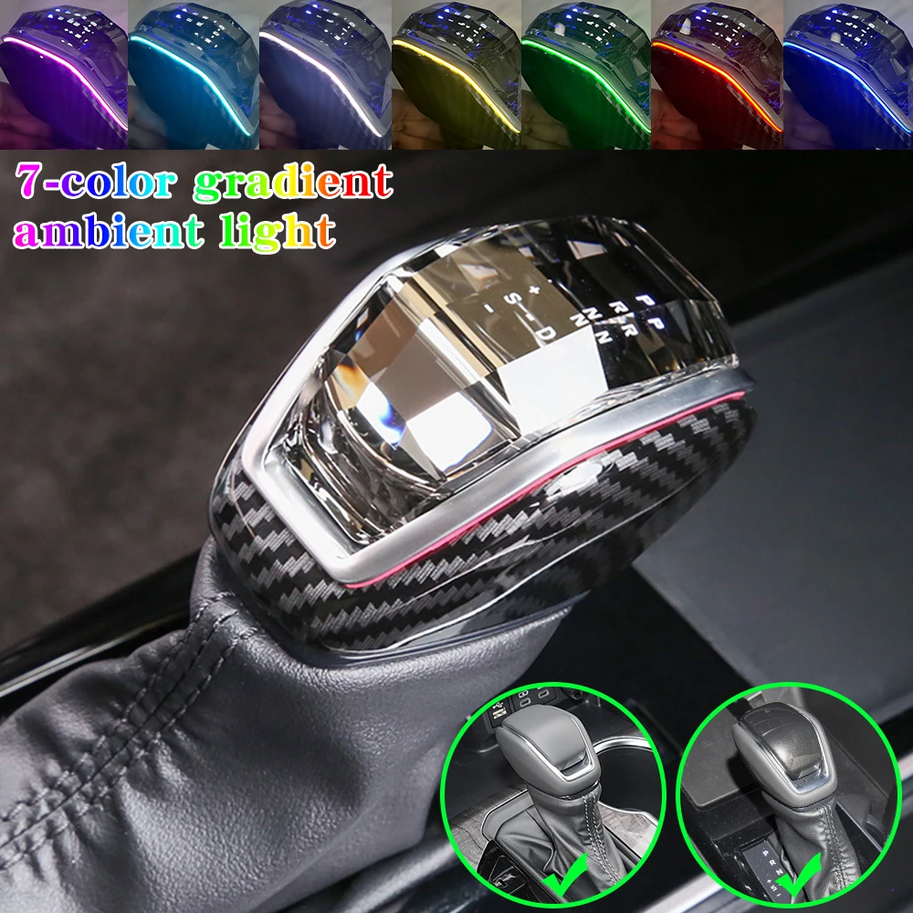 For Toyota Camry Highlander Crown WILDLANDER Crystal LED atmosphere light Gear Shift Knob Gearbox Handle Shift Lever Car Parts