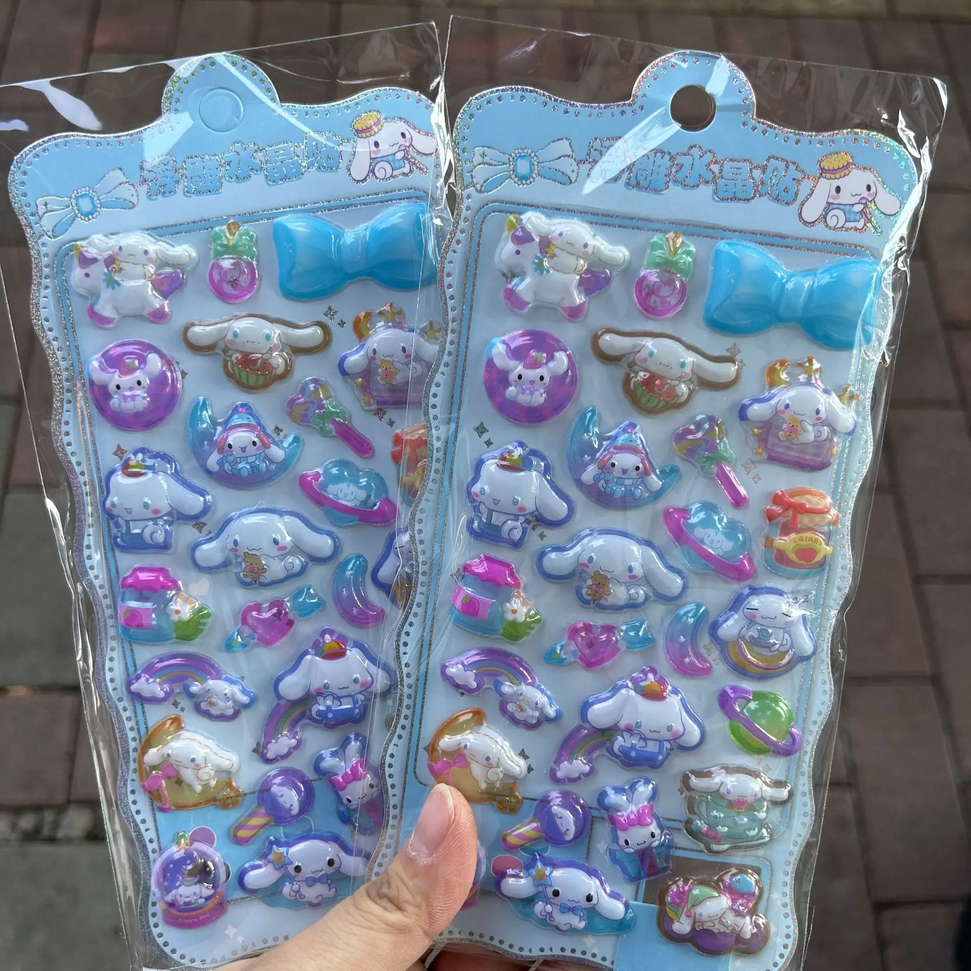 Style8 Cartoon Pijler Capibara Zwart Licht Pony 3D Driedimensionale Kristallen Sticker Handgemaakte DIY Materiaal Kindersticker