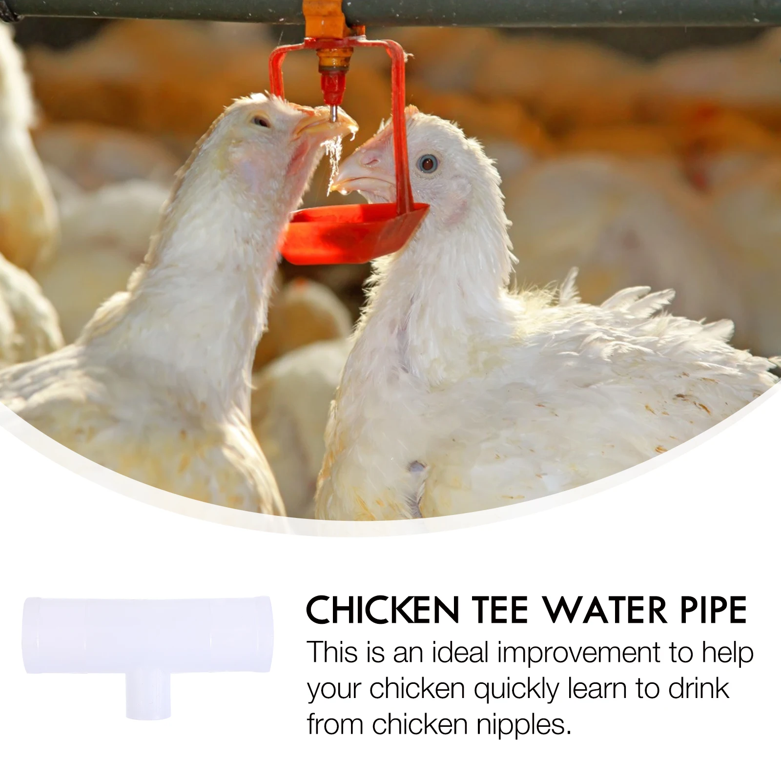 

30pcs Drinking Fountain Automatic Waterers Fittings for Chickens Plastic Tee Poultry Water Feeder Durable Chicken Coop