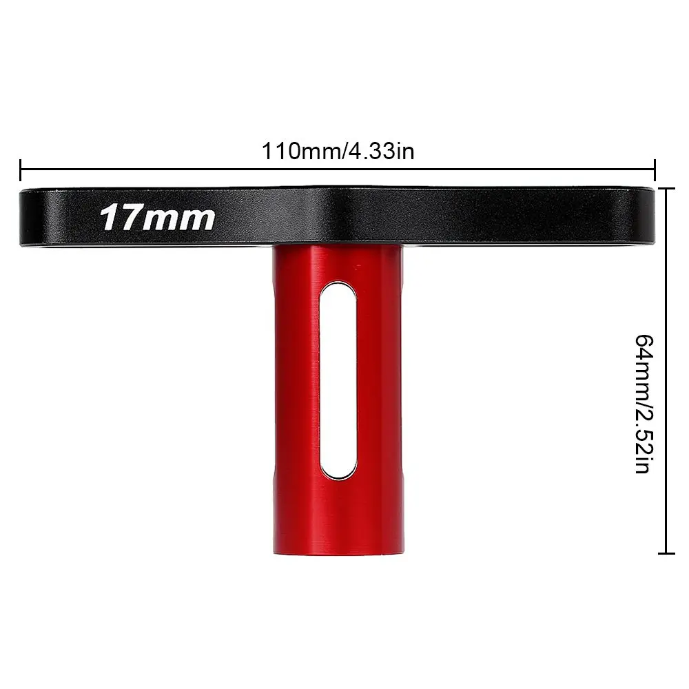 Czarne i czerwone nakrętki sześciokątne 1/8 do ciężarówek RC terenowych, z uchwytem w kształcie litery T, części RC, metalowe narzędzia, klucz nasadowy, akcesoria do samochodów RC