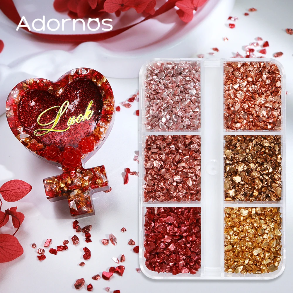 Irregular Broken Stones Resin Shaker Mold Filler Crushed Glass Stone Epoxy Resin Filling Valentines Day Craft Pendent Supplies