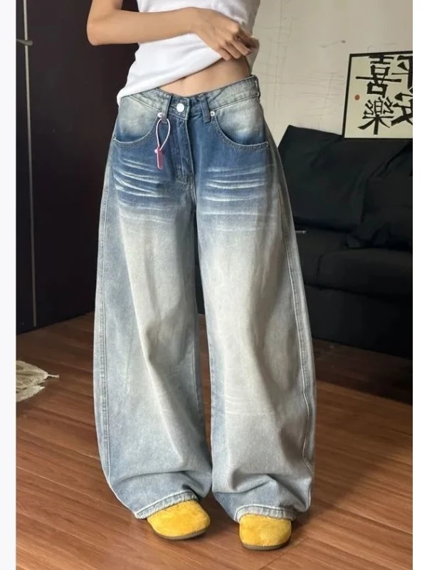 

Loose Wide Leg Jeans Men's Spring Autumn Casual Wear Resistant Wear Water Waed Knife Design Large Size 300 Pou