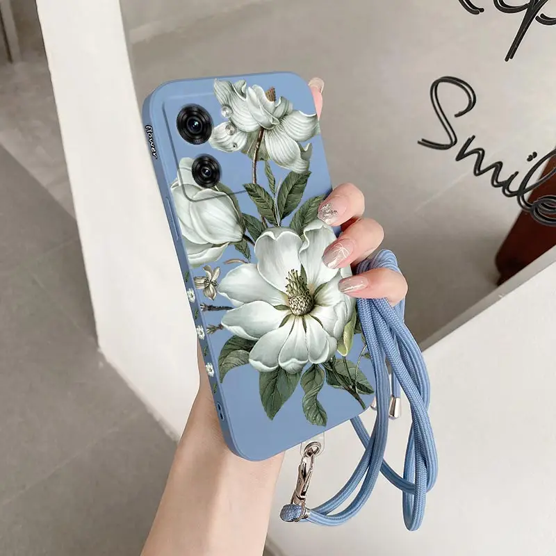 EDGE40 Blooming Peonies Silicone Phone Case For Motorola Moto EDGE 40 EDGEPLUS 20 30 40Neo E7 E22 E13 E32 E22i E20 Cover