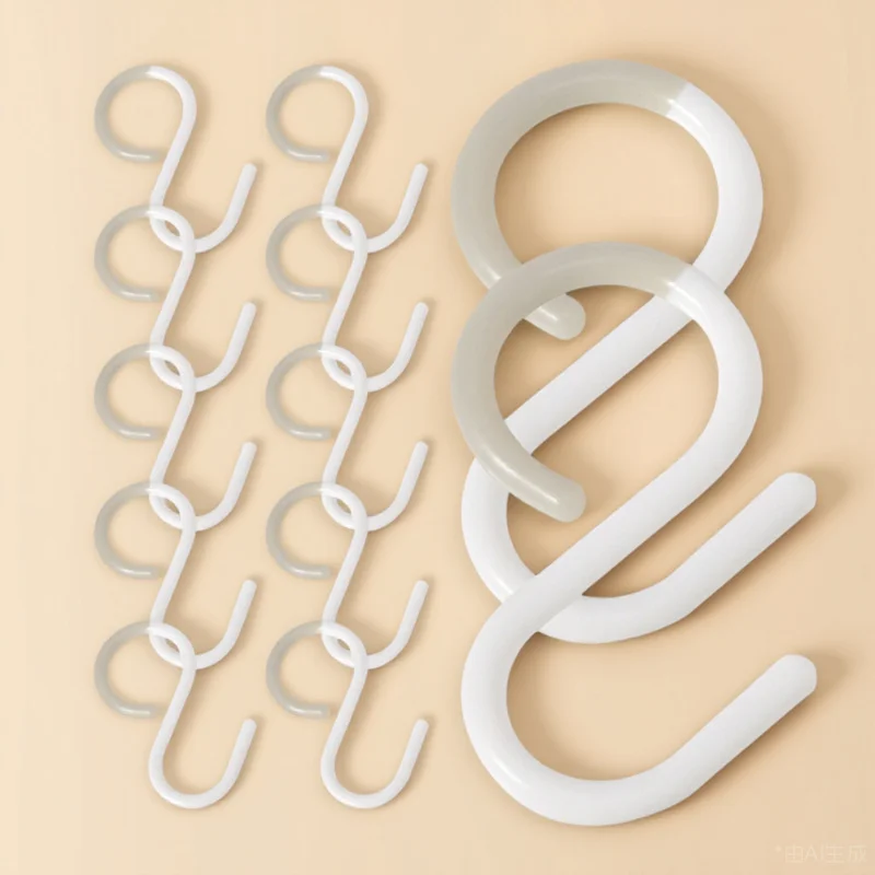 

12Pcs Plastic S Hooks Hanging Keys Holder Bathroom Kitchen Towel Coat Organizer Rustproof Keys S Hooks