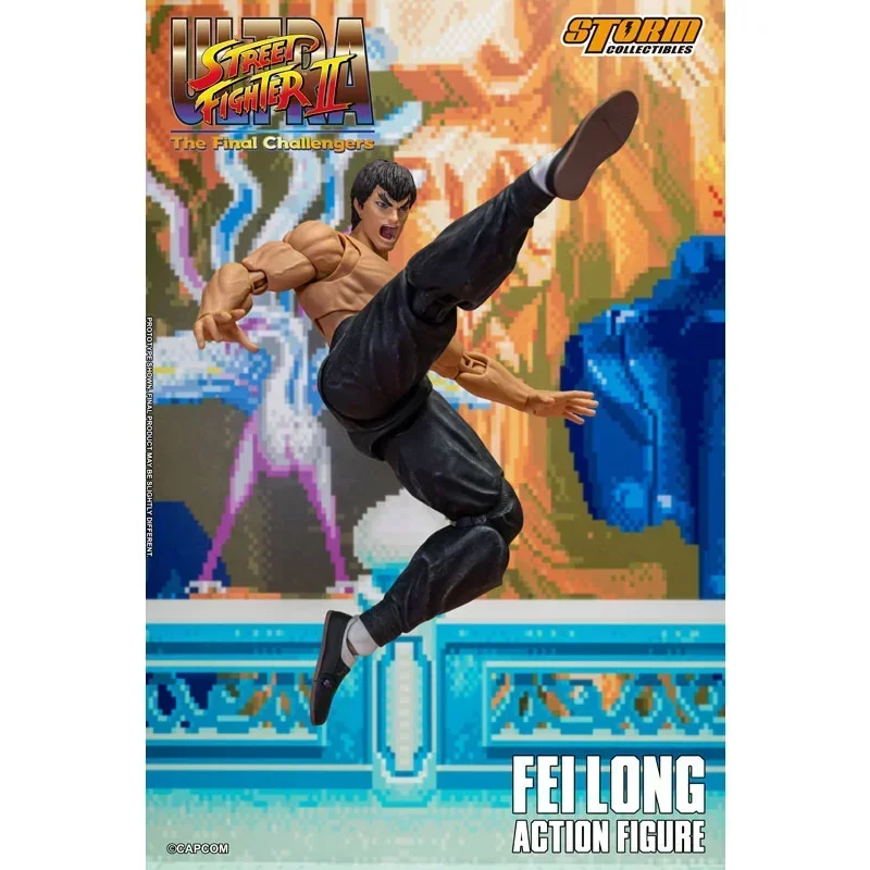 Figuras de acción de colección de anime, originales de Storm Toys, Ultra Street Fighter II The Final Challengers, Fei Long, en stock.