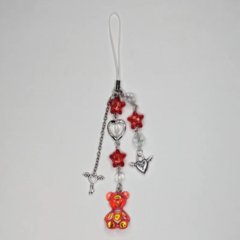 Colourful Bear phone charms, red or blue - {Bearies} (pastel goth, grunge, y2k)