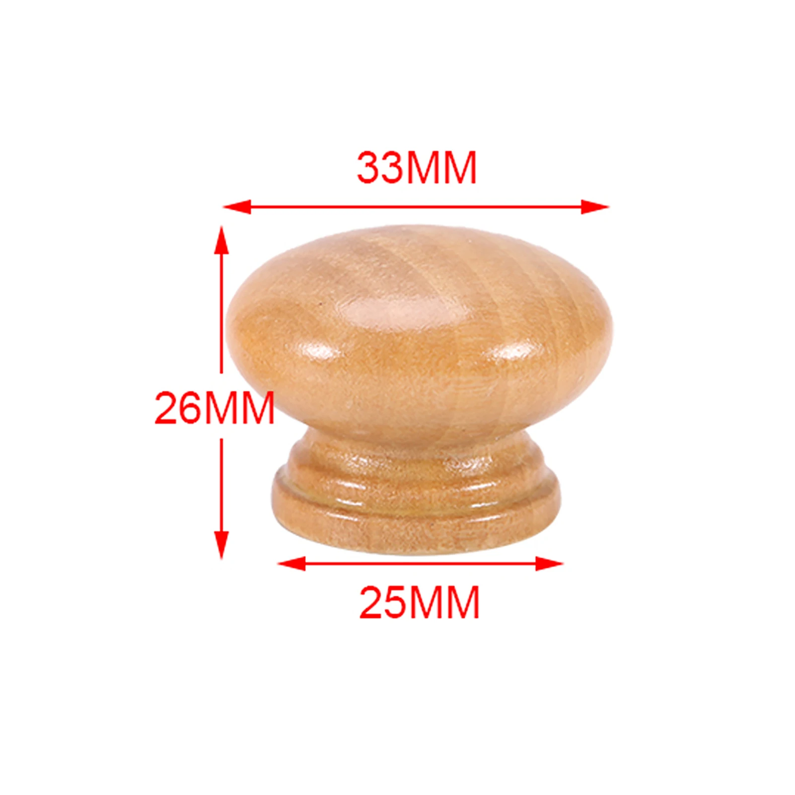 10Pcs Natural Wooden Furniture Pull Handle Kitchen Cabinet Drawer Cupboard Door Knob (L 33mm)