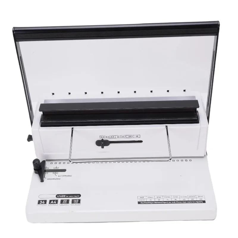 Coil Binding Machine 34  Holes Easy To Use Spiral Binding Machine 20 Sheets Punching for Schools Offices Enterprises