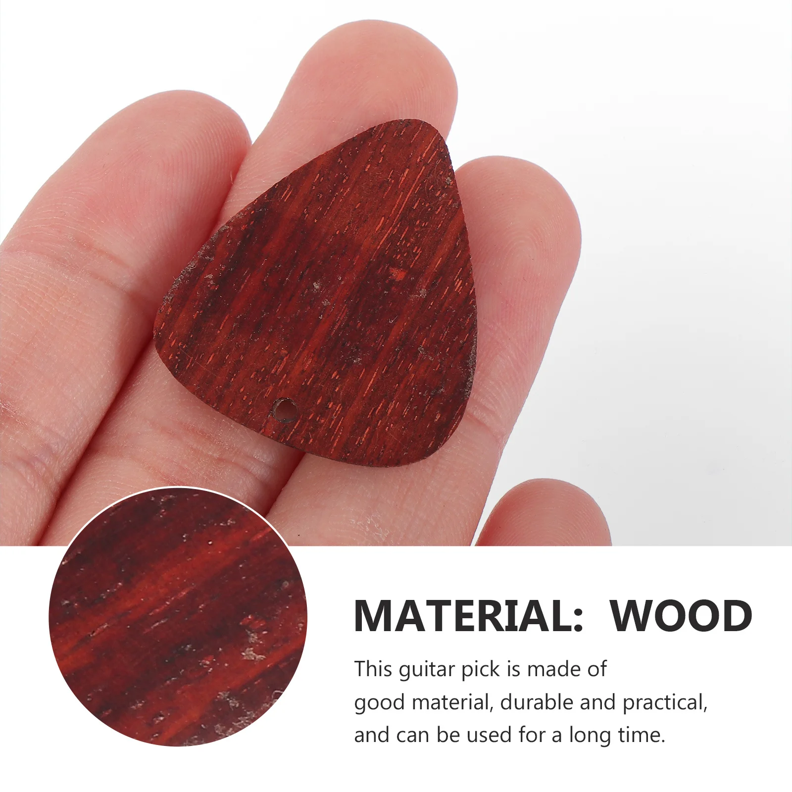 Púa de guitarra colgante de madera, fuerte durabilidad, ajuste cómodo, amplia aplicación, diseño ergonómico, accesorio portátil, 1 Uds.