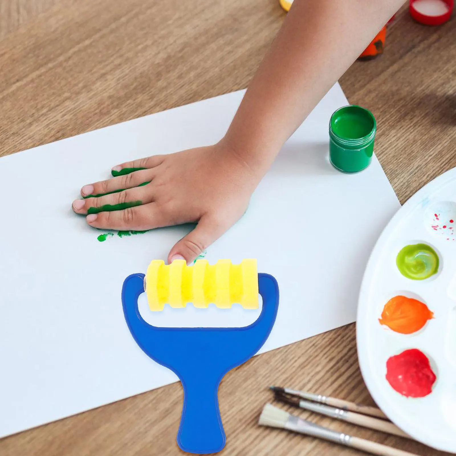 8Pcs Kids Sponge Paint Roller For For Boys And Girls Premium Brush Set Children Safe Non Handle Easy Grip