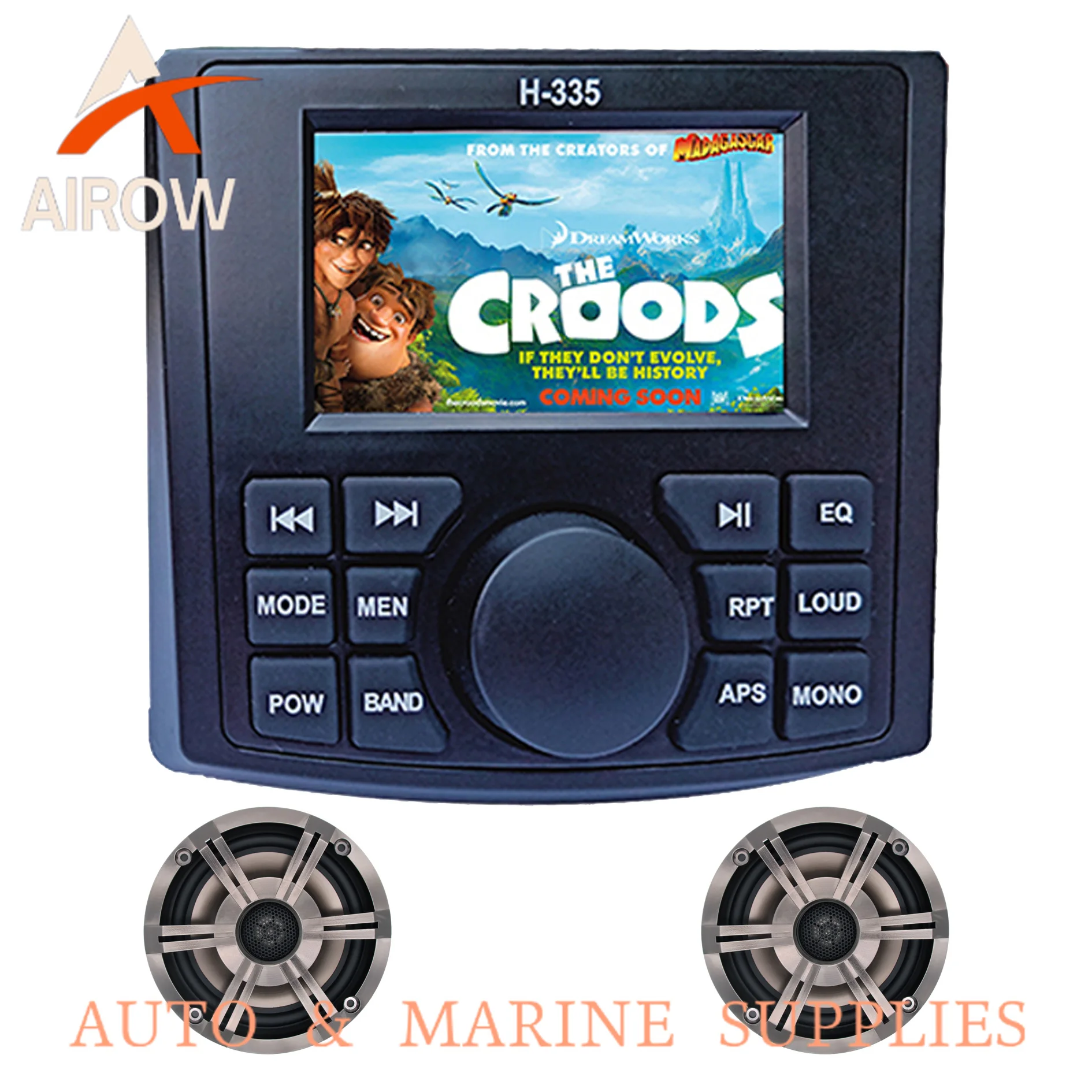 Airow auto Marine Audio System 12V Speakers Package with MP5 Player Two 6.5
