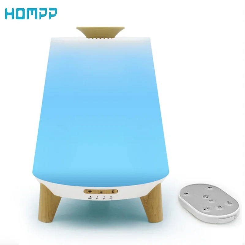 

300ml Aroma Diffuser Essential Oil Humidifier with Bluetooth Speaker Aromatherapy LED Lights Wood Grain Color Mist Sprayer Home