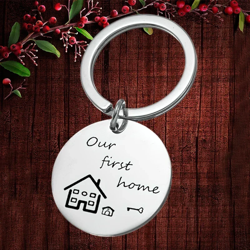 Charm Our First Home Keychain Pendant Housewarming Gifts Key Chains Keyrings New Home Gift House Gift