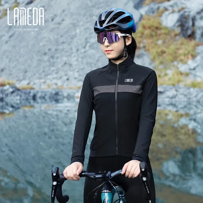 Lameda Windbreaker For Cycling Warm Cycling Jersey Women Biker Jacket Fleece Fleece Long-sleeved Waterproof Jacket Woman