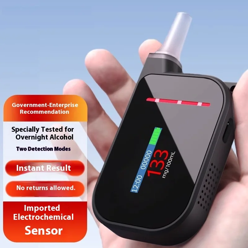 Advanced Professional Fuel Electrochemical Alcohol Testing Device, Portable Breathalyzer, Stable, Fast, Accurate, Safe After Dri