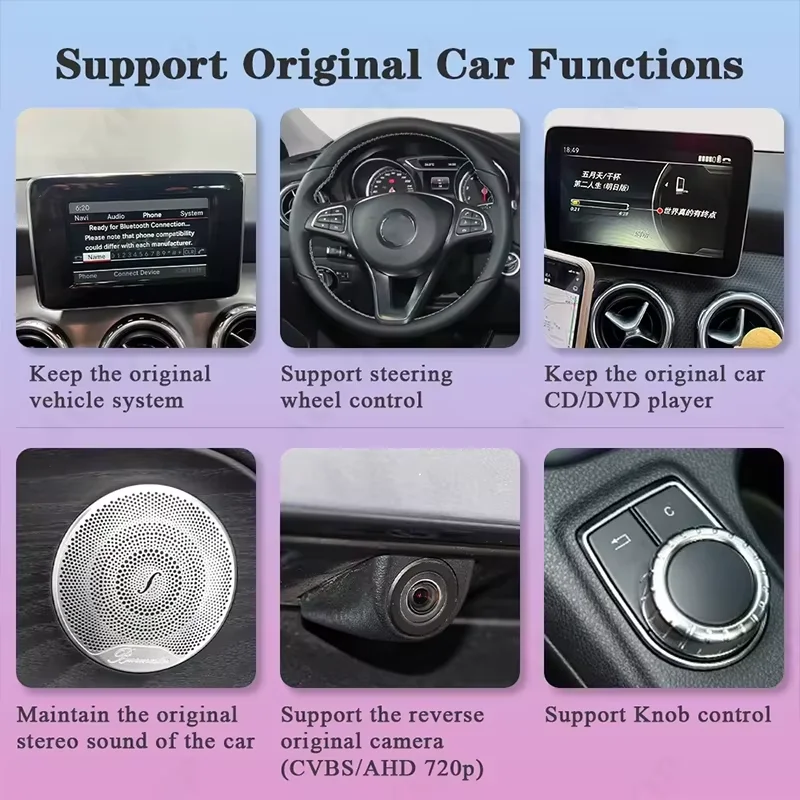 التوصيل والتشغيل وحدة Carplay اللاسلكية Android Auto Becker لمرسيدس بنز A B C E CLA GLA GLK ML Sprinter NTG4.5 BT الملاحة