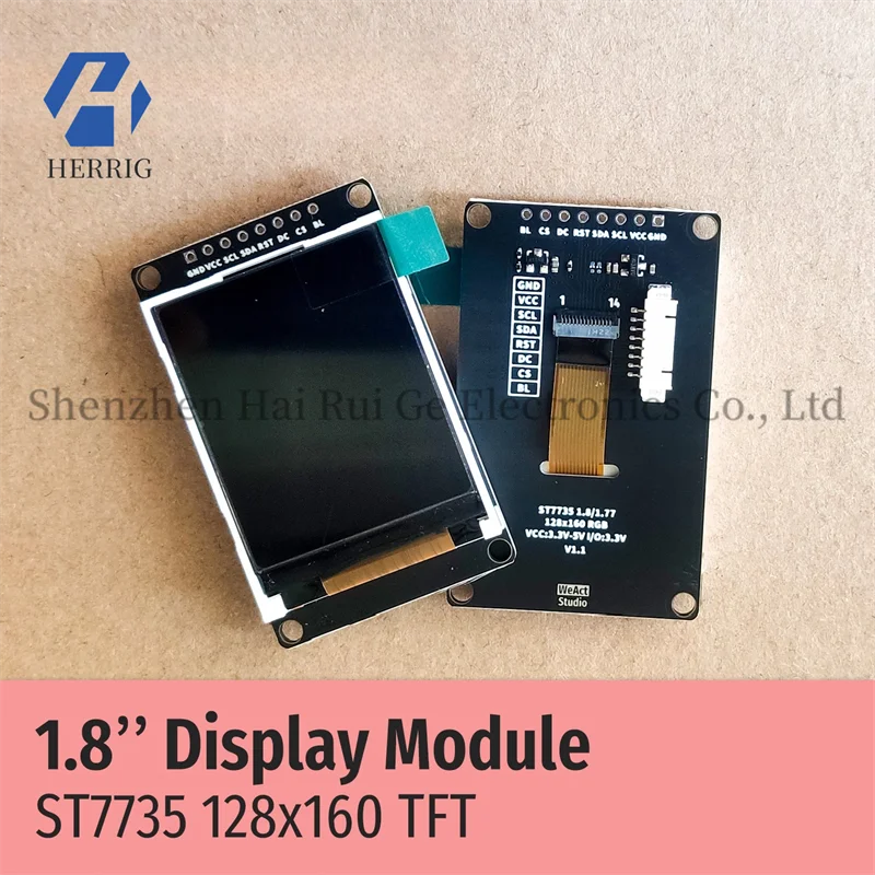 

WeAct 1.8-inch TFT Display Color Screen ST7735 SPI LCD Display 5V 3.3V