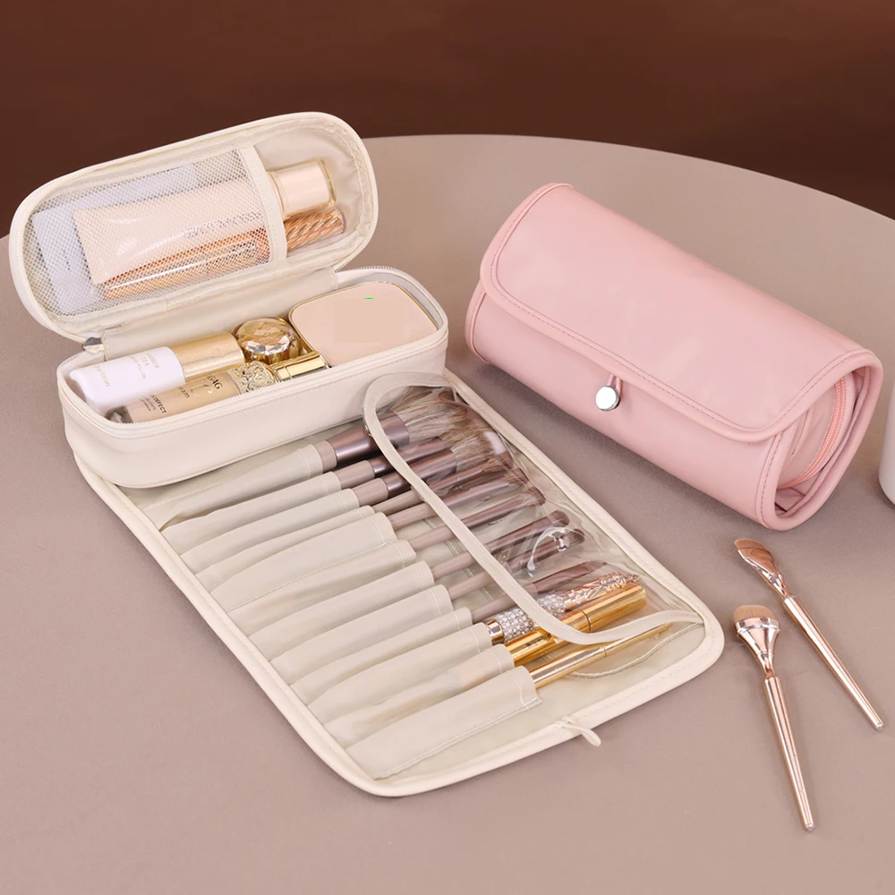 1 Stück multifunktionale Make-up-Tasche mit großer Kapazität, Make-up-Pinsel-Tasche, Aufbewahrungstasche, tragbare faltbare Aufbewahrungstasche für Schönheits-Make-up-Make-up