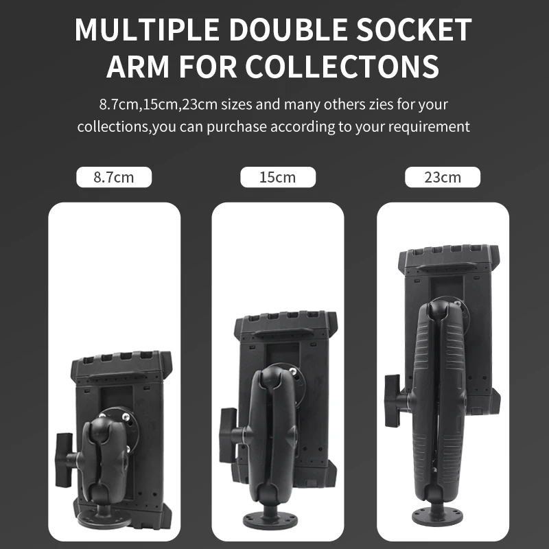 VINmounts Universal Tablet Holder 8-13 Inch, Adjustable Clamp 210-270mm, Heavy Duty Fixed Mount Stand (No Ball Head)