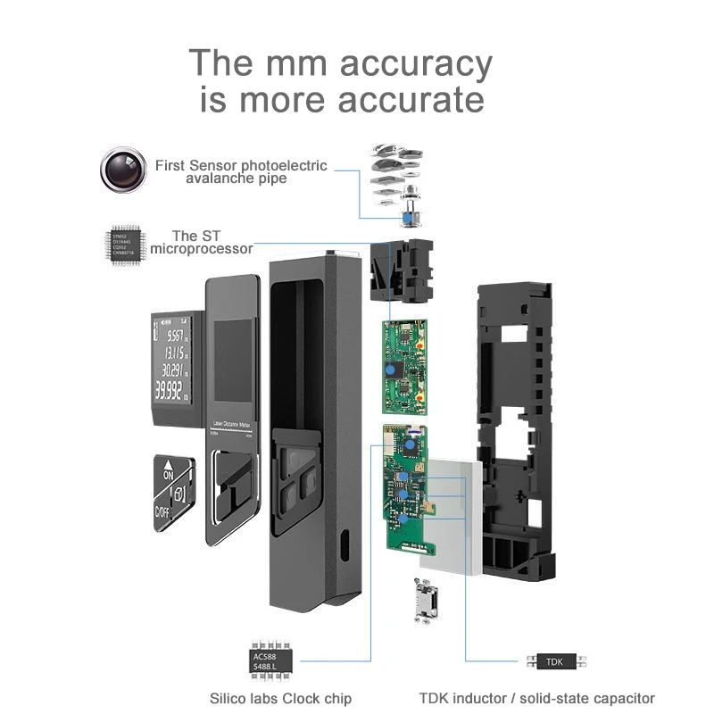40m medidor de distância a laser inteligente faixa digital portátil usb carregamento exato rangefinder mini handheld distância ferramentas medição