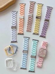 For Apple Watch band 44mm 40mm 41mm 45mm 49mm 38mm 45 mm stainless steel candy color strap iwatch Series 8 7 6 SE 5 3 Ultra Band