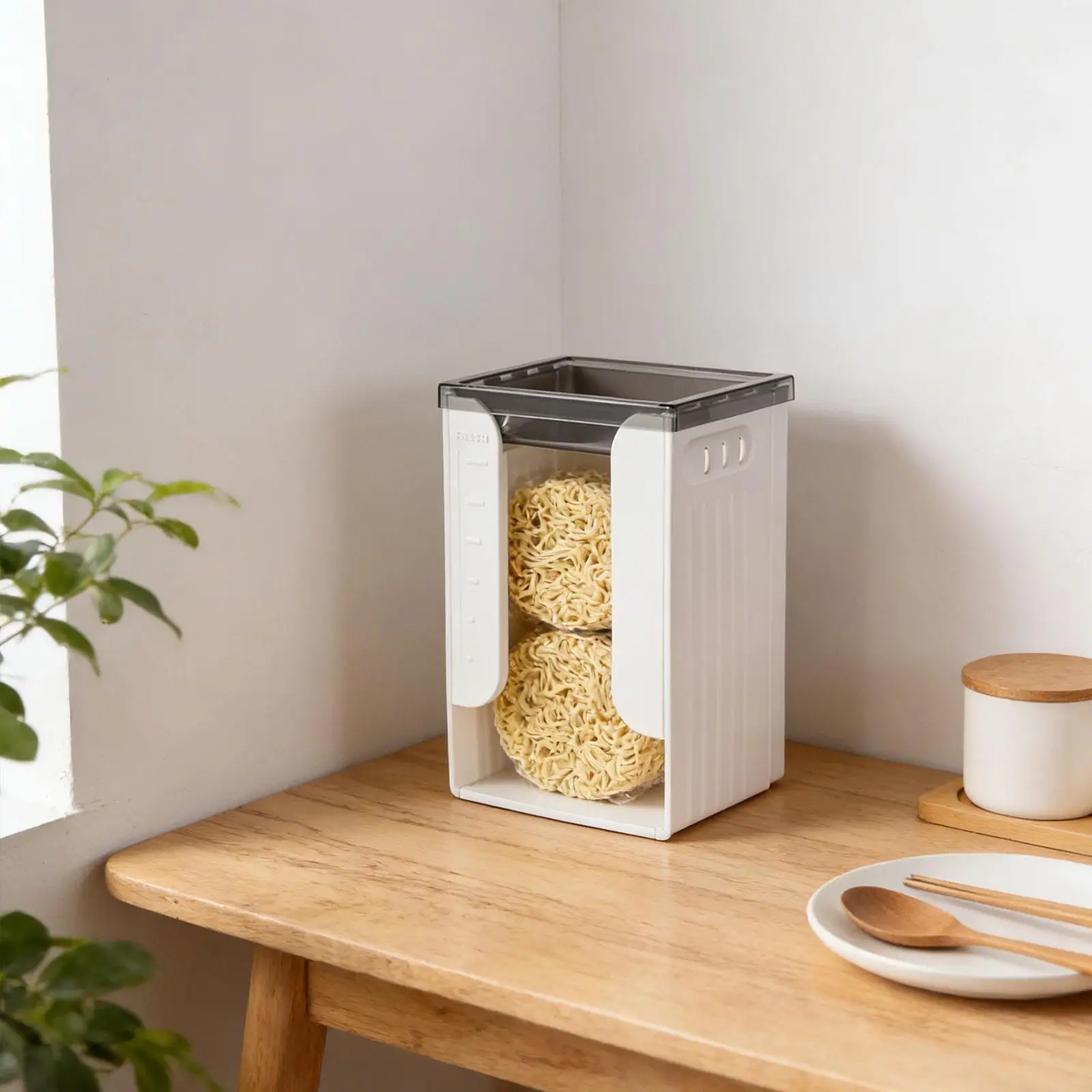 Foldable Clear Instant Noodle Storage Organizer Box Desk Top Box for Efficient Kitchen and Drawer Organization