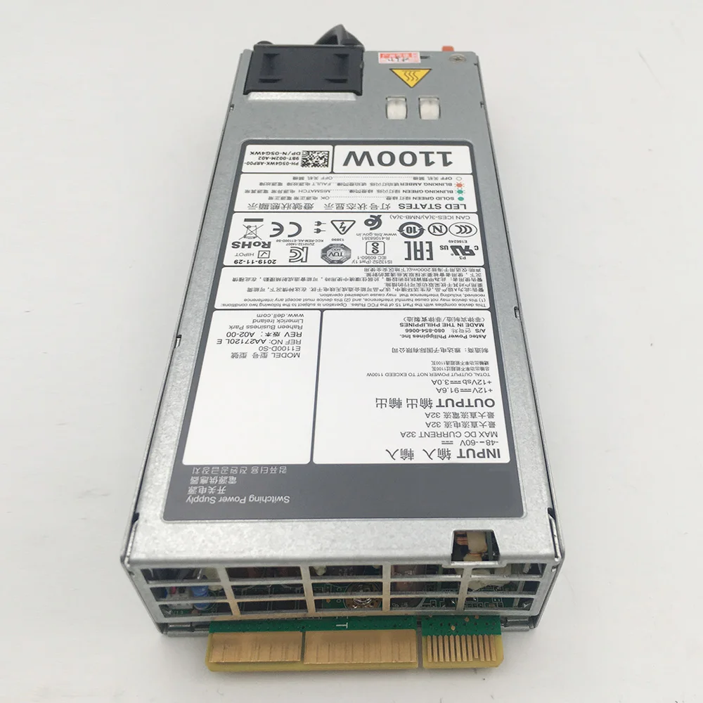 Untuk DELL R520 R620 R720 1100W PC Power Supply AA27120L E 5G4WK 05G4WK Y1MGX 02RN7 E1100D-S0