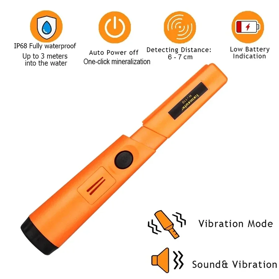 Portable TC-110 Metal Detector Pointer IP68 Waterproof Pinpoint GP-pointer Hand Held Metal Detector Positioning Rod Detector