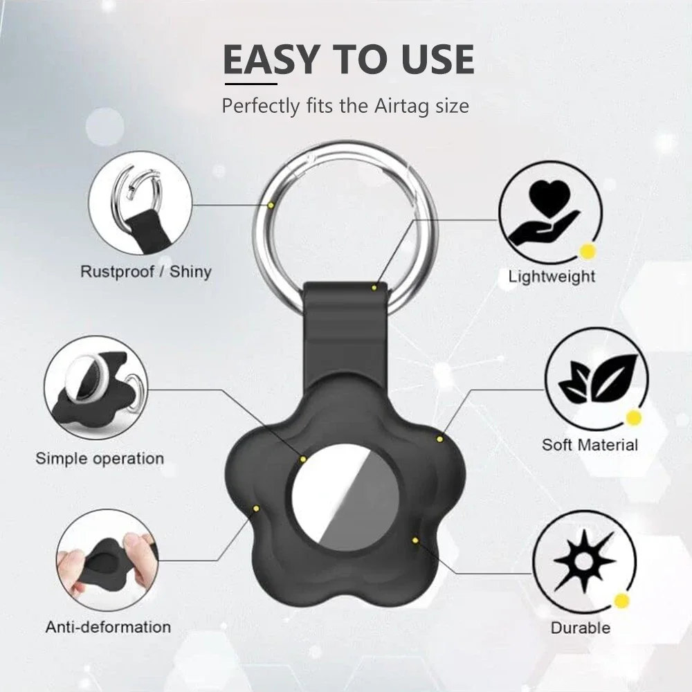 حامل AirTag، سلسلة مفاتيح Airtag لعلامة Apple Air، غطاء تعقب واقٍ لحقائب الظهر والمفاتيح والحقائب والحيوانات الأليفة
