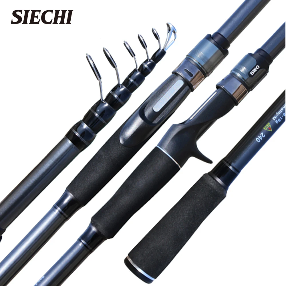 

SIECHI 1.8M -2.7M Spinning Casting Carbon Fiber Telescopic Fishing Rods Ultralight Portable Fishing Rod Lure Fishing Tackle