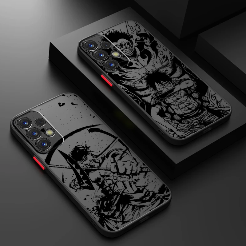 Anime One Piece Fashion Cool Frosted Translucent For Samsung Note 20 A35 A03 A54 A31 A22 A34 A14 A24 A04 A55 5G Cover