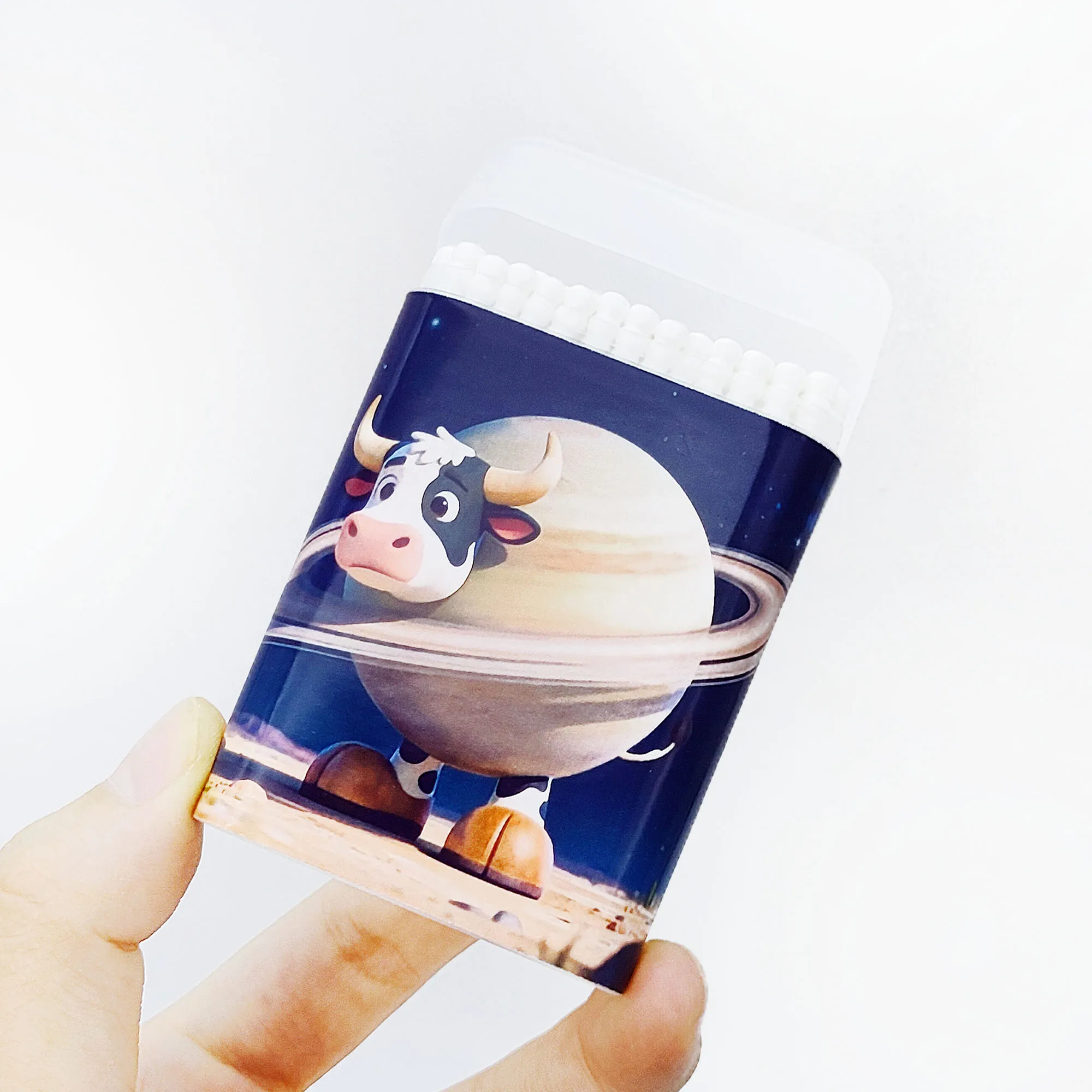 동물 패턴이 있는 창의적인 동물 테마 면봉 200개, 다기능 이중 헤드 나사 스푼 면봉.