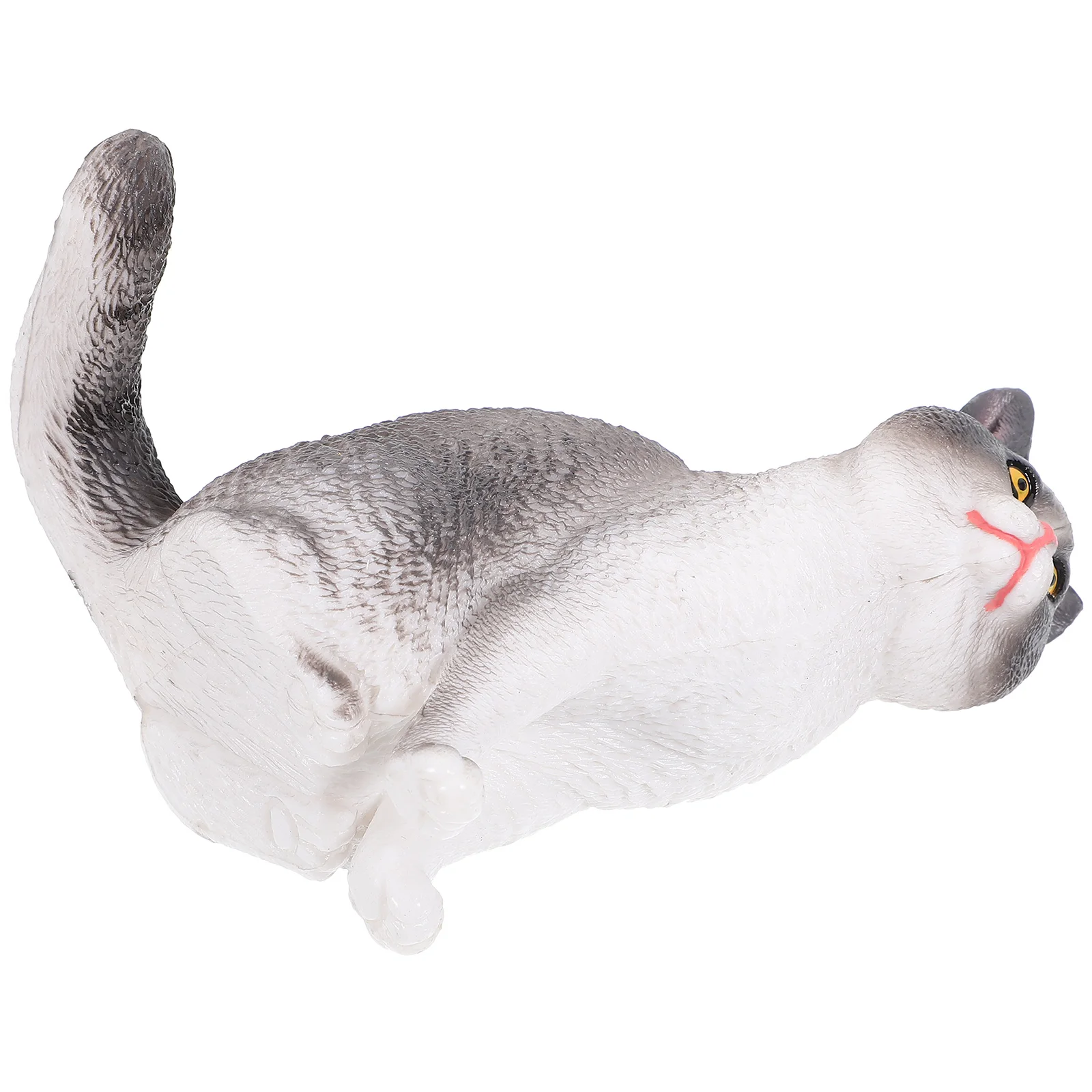 

Cute Cat Statue Plastic Garden Figurine Outdoor Decor Grey American Shorthair Cartoon Style Home Bookshelf Floor Ornament