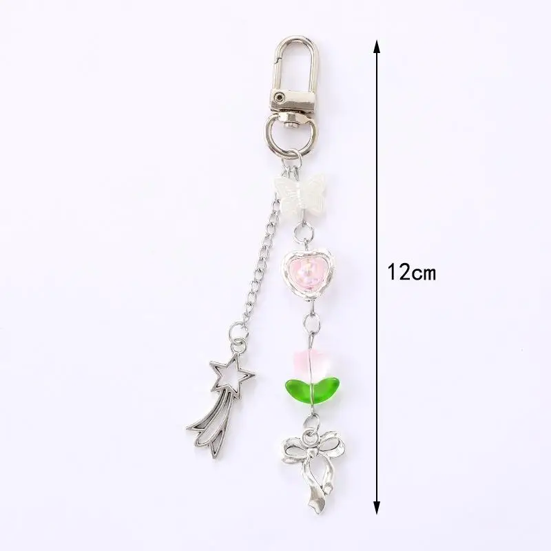 Exquisite Butterfly Crystal Mobile Lanyard Strap Hand-beaded Bag Pendant Portable Anti-Lost Phone Hand Rope Ornament