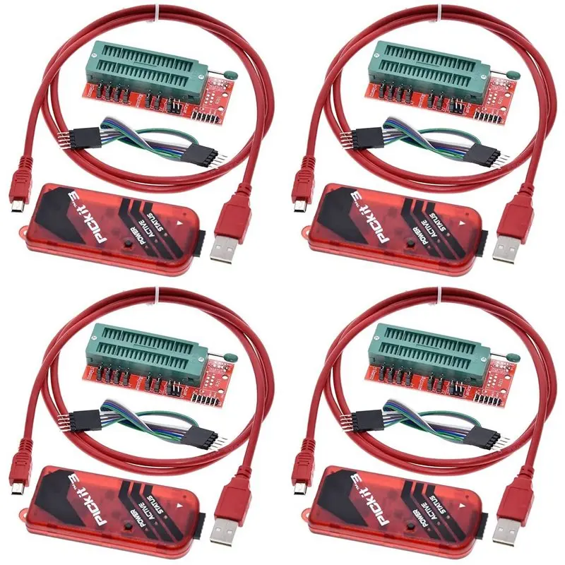 

JABS-4X PICKIT3 Programmer + PIC ICD2 PIC Kit 2/3 Programming Adapter Universal Programmer Seat FZ0508