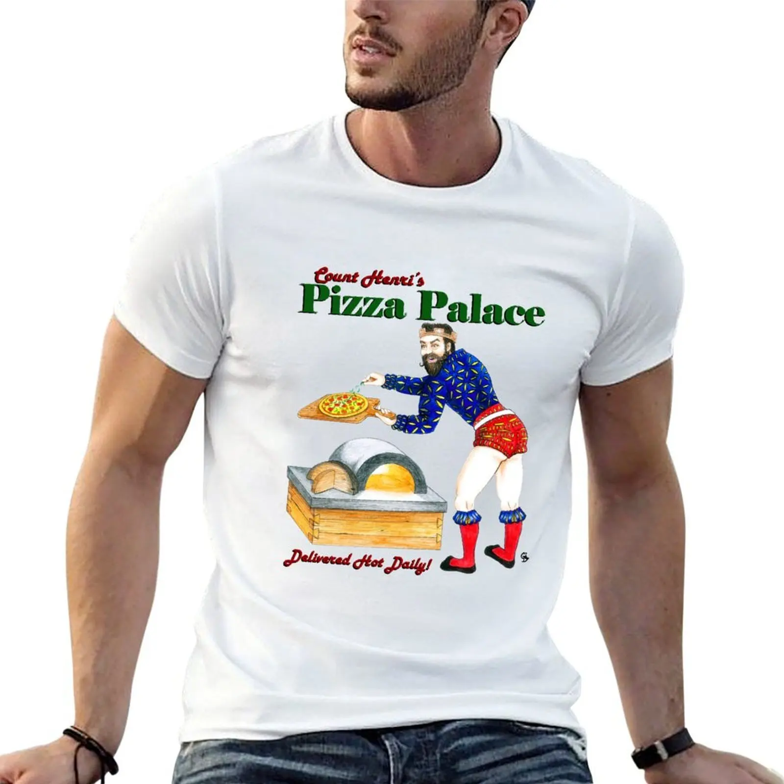 Count Henri's Pizza Palace! T-Shirt street wear graphic shirts fruit of the loom mens t shirts