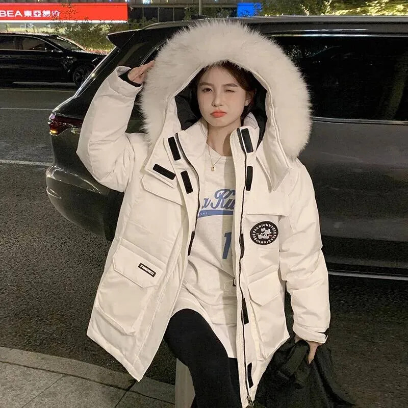 

2025 New Women Down Cotton Coat Winter Jacket Female Frock Thicken Loose Parkas Hooded Small Fellow Outwear Design Overcoat