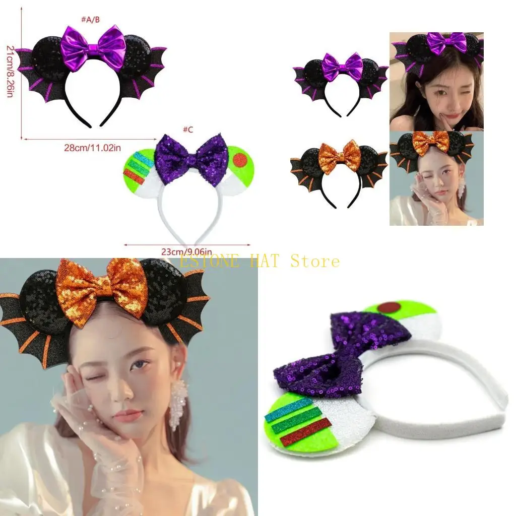 49MF Unique Bat Wing Headband Hair Accessories for Halloween Decorations Party
