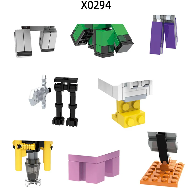 The Action Figures Weapons Pants Hair Parts Model Blocks MOC Bricks Set Gifts Toys For Children X0294