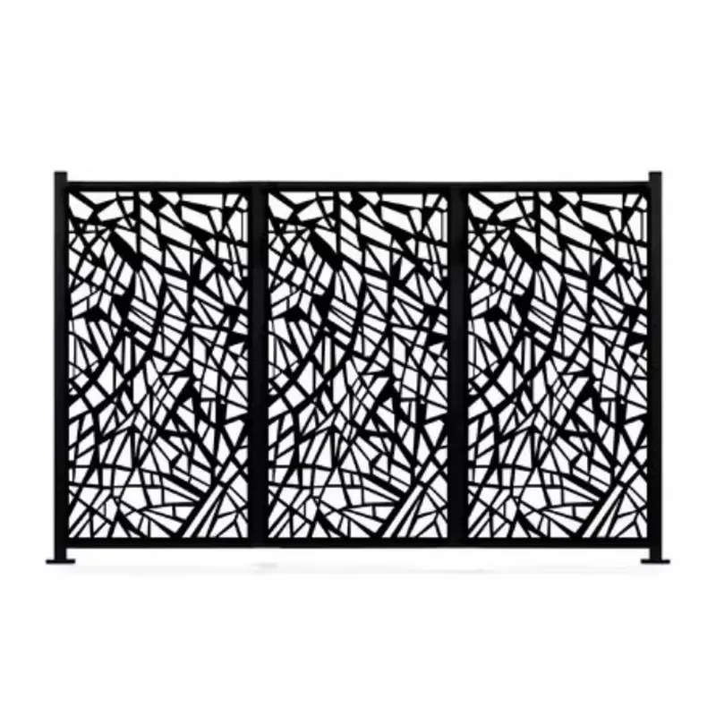 Custom Ornamental Fence Outdoor Cut Metal Fence Panel Perforated Aluminum Privacy Sheet Garden Fence