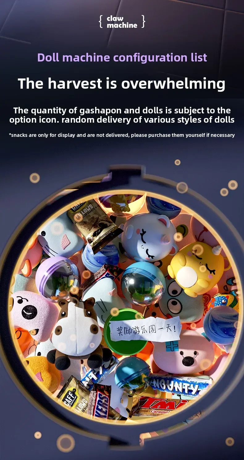 DIY Automatic Doll Machine Kids Coin Operated Play Game Mini Claw Catch Toys Crane Machines Music Doll for Christmas gifts
