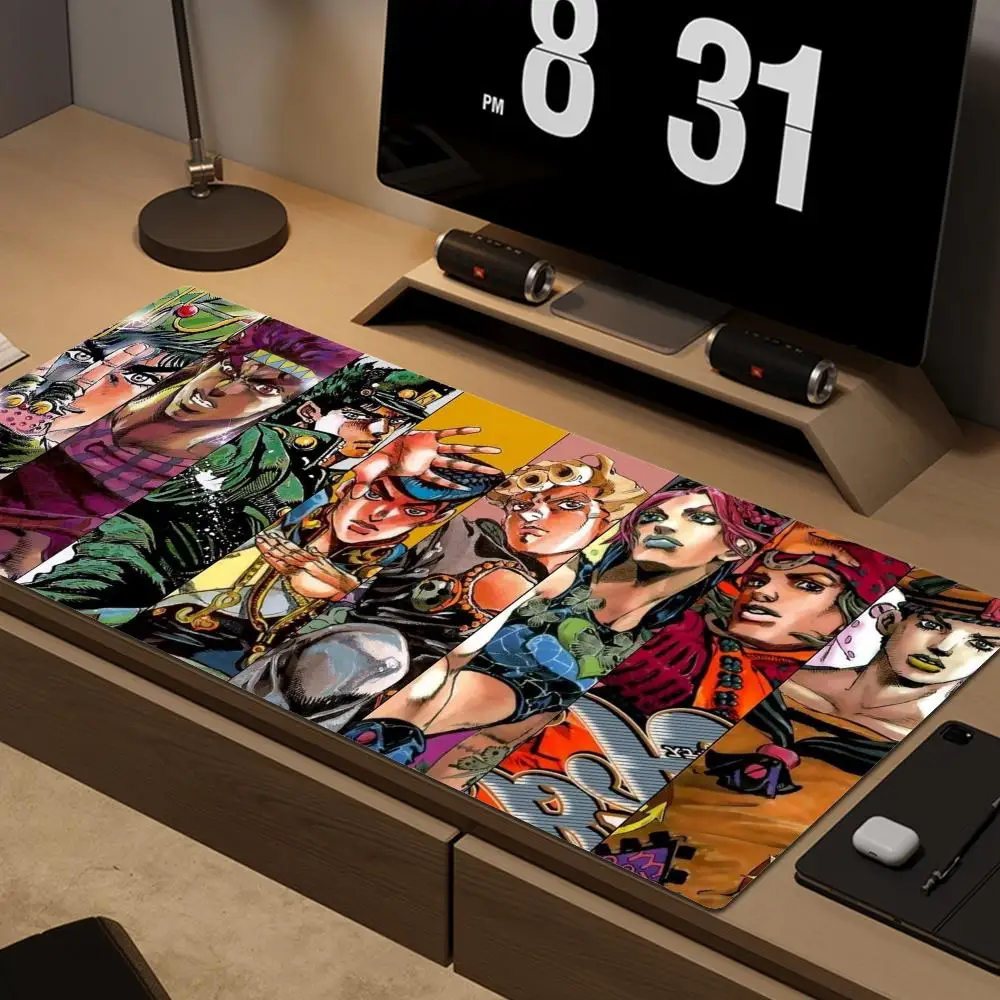 Desk Mat Pc Anime Mouse Pad JoJo Bizarre Adventure Mousepad Gaming Keyboard Xxl 900x400 Desk Protector Keyboards Accessories