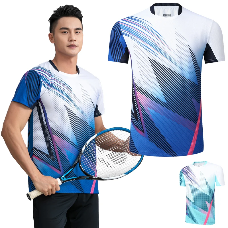 New Badminton Tennis Shirts Ping Pong Gym Sports Short Sleeves Outdoor Training Team Game Jerseys Running Workout 3D Print Tee