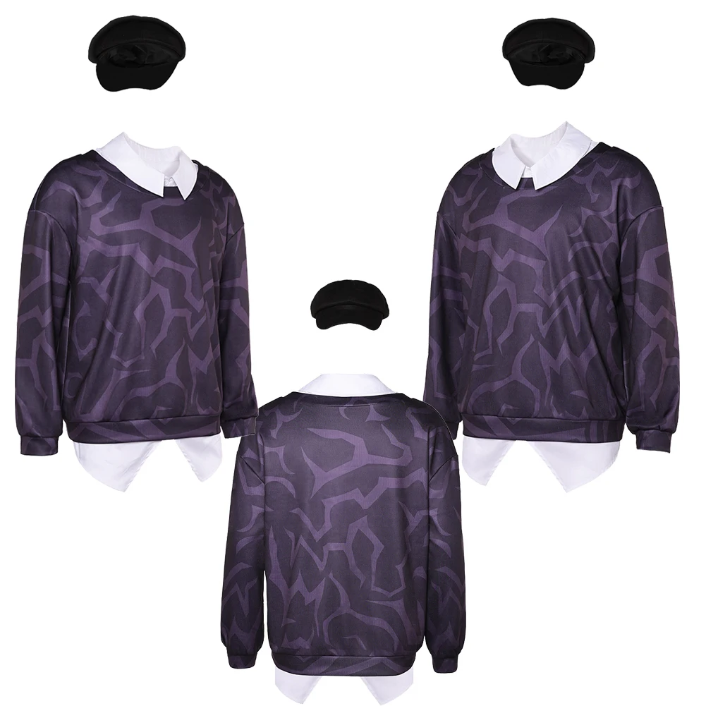 2025 الكرتون شيطان هنتر من KPop تأثيري ساجا بنين طفل قميص هوديي قبعة الملابس حفلة تمويه هالوين طقم ملابس الدعاوى