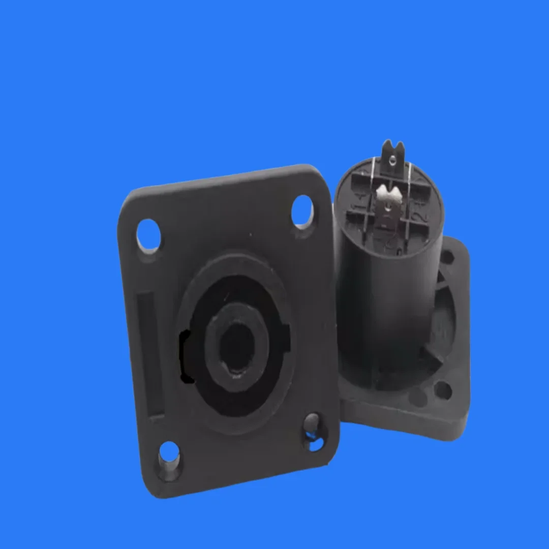 4Pole Speakon Female Panel Mount Connector 4Pin Speaker Socket with Locking Ring Square Round Base