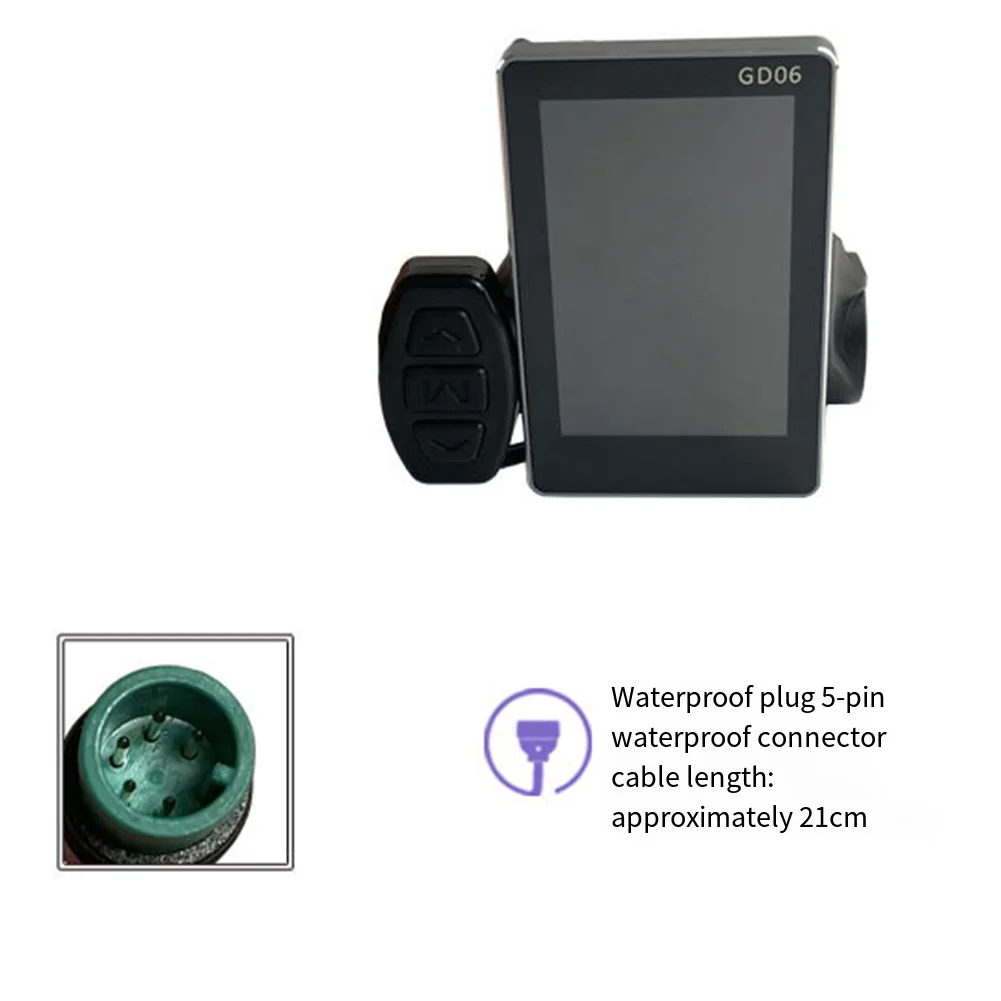 

Electric Bicycle LCD Instrument Panel for JN Controller GD06 36 Volt 48 Volt with Waterproof Connector Display