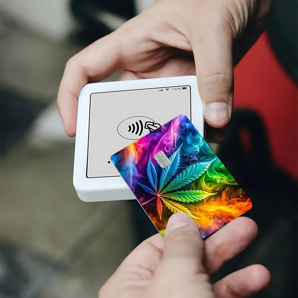 Glowing Maple Leaf Card Skin Stickers Matte Suitable For VISA Card Bus And Subway Contactless IC Cards